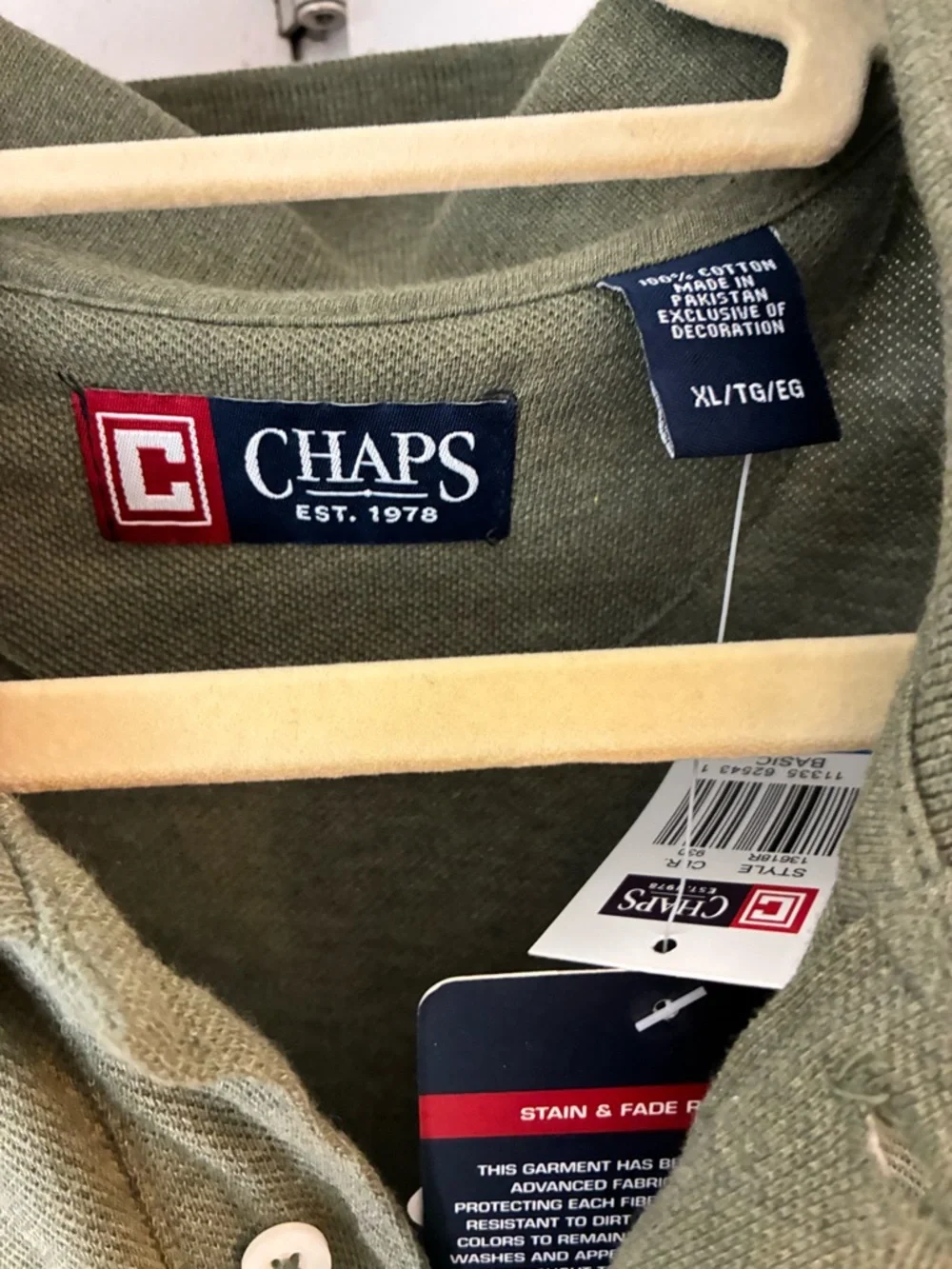 NEW Ralph Lauren Chaps Olive Green Long Sleeve Polo Shirt XL